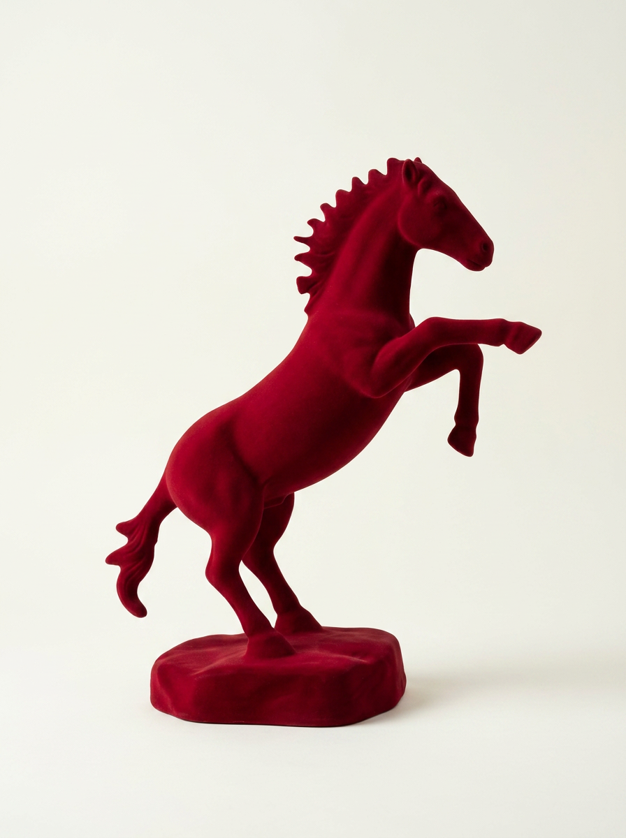 Rearing Horse in Crimson Matte