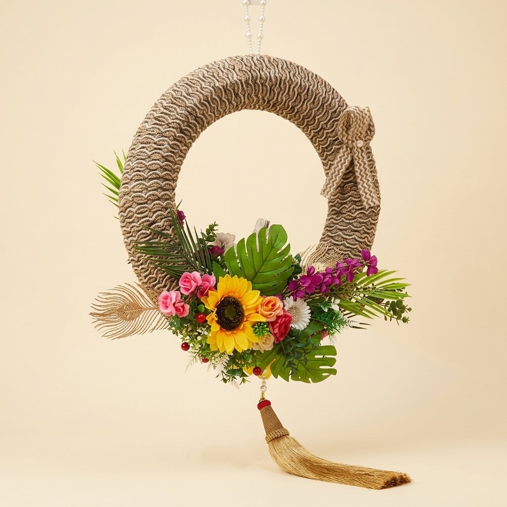 Floral Jute Rope Wreath