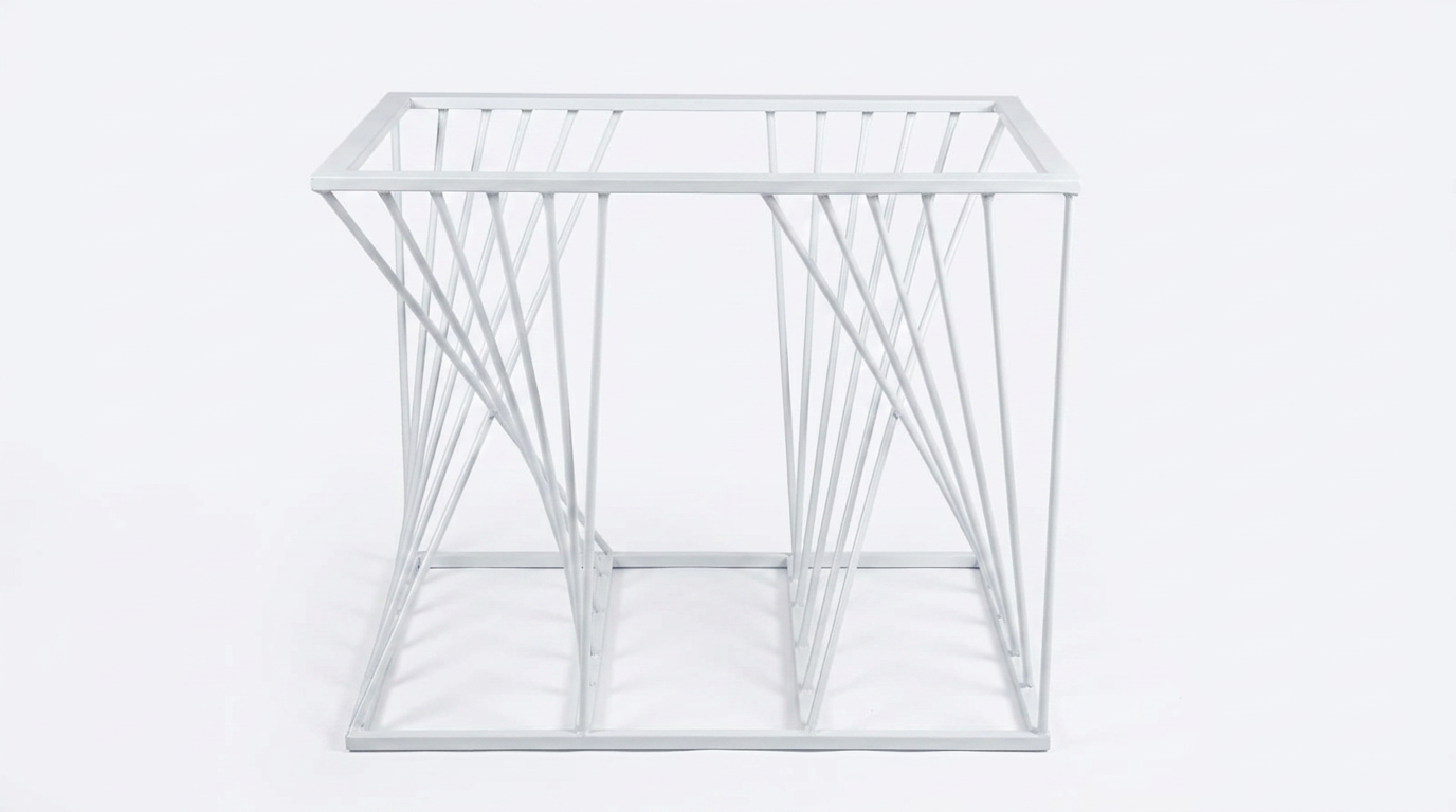 White Geometric Wire Table Frame