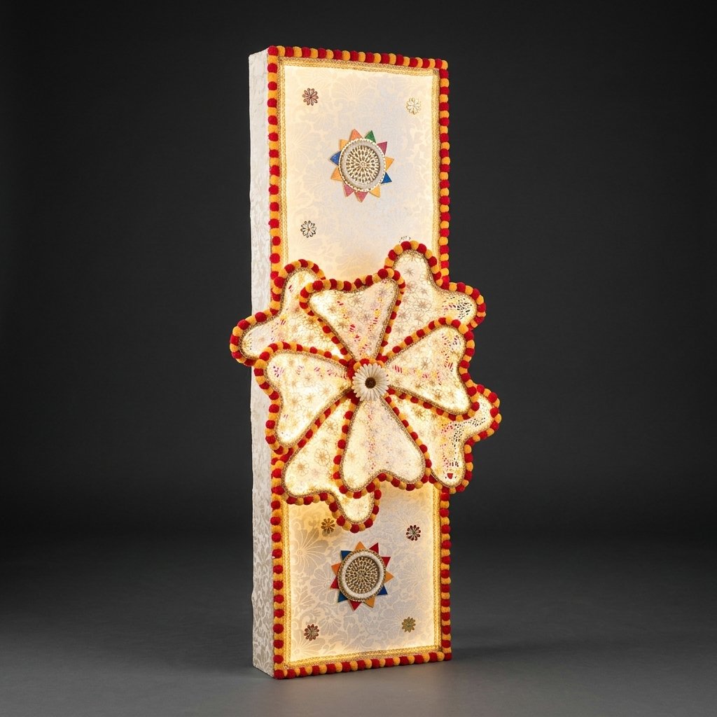Embroidered Floral Floor Lamp