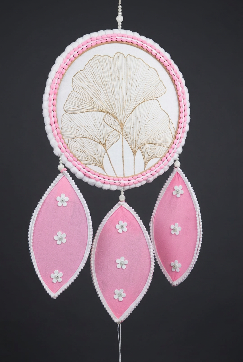 Ginkgo Ring Hanging in Blush & Gold