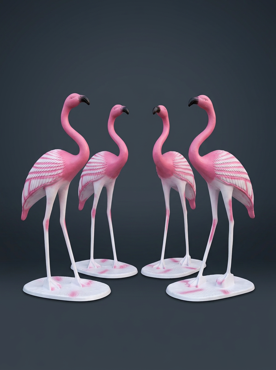 Flamingo Flock in Rose & White
