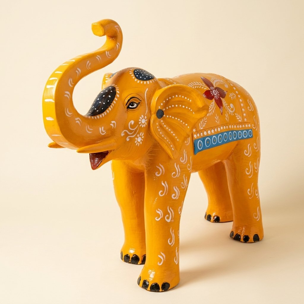 Hand-Painted Elephant Figurine