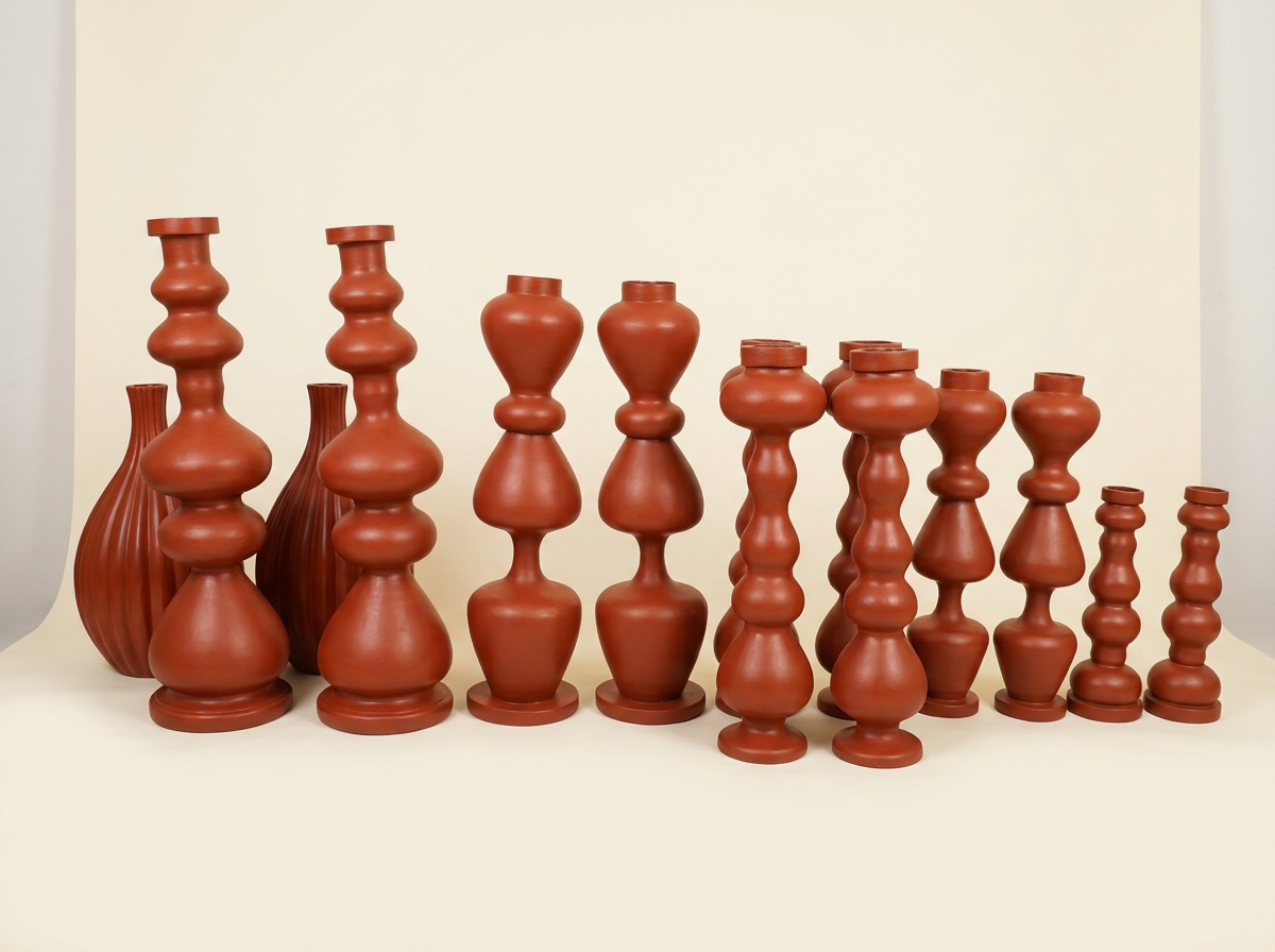 Turned Vase Collection in Terracotta