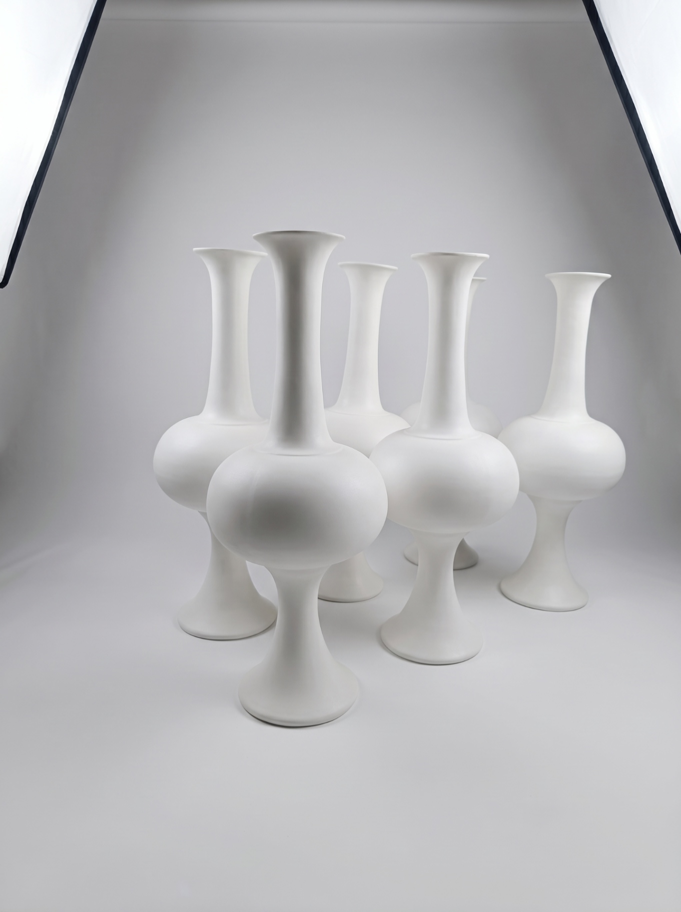 White Longneck Vases Studio