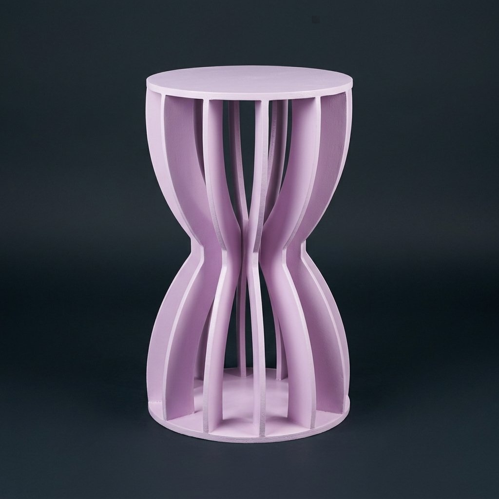 Ribbed Hourglass Pedestal