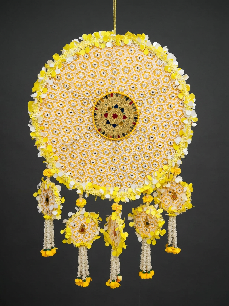 Sunflower Lace Medallion in Lemon & Ivory