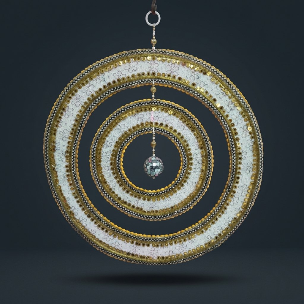 Concentric Embroidered Wall Hanging