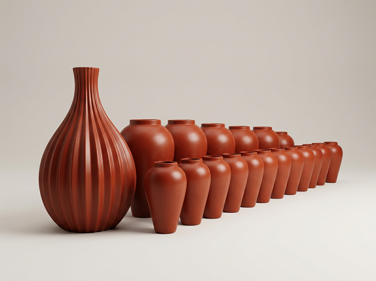 Tapered Urn Vases in Terracotta