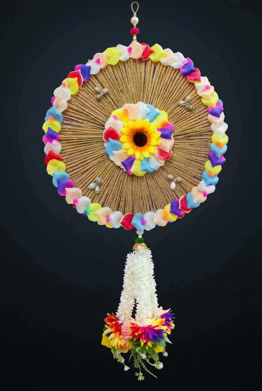 Sunflower Jute Disc in Natural & Rainbow