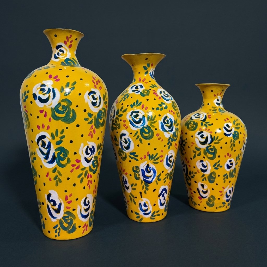Floral Hand-Painted Vases