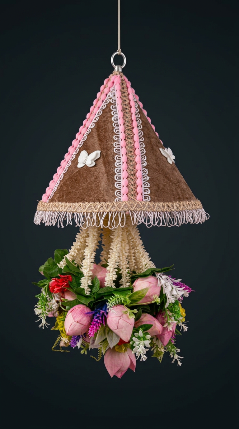 Velvet Cone Jhoomar in Cocoa & Blush