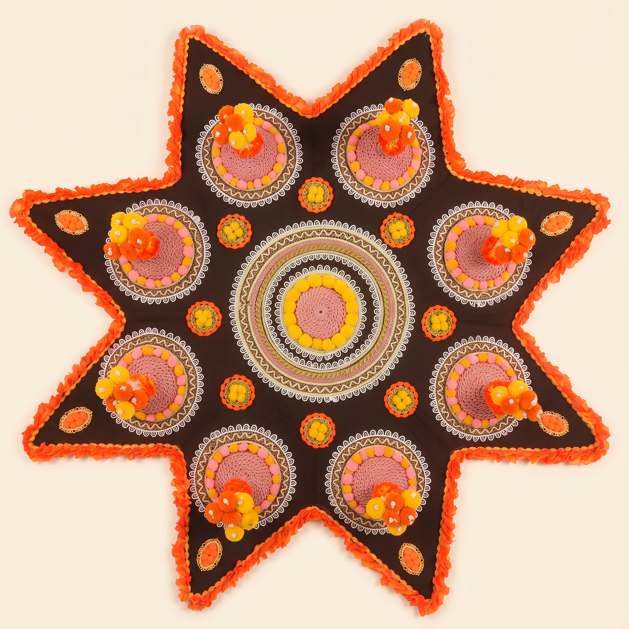 Star Mandala Ceiling Panel in Cocoa & Coral