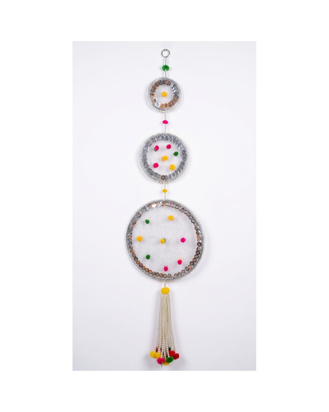 Silver Multicolor Triple Disc Hanging