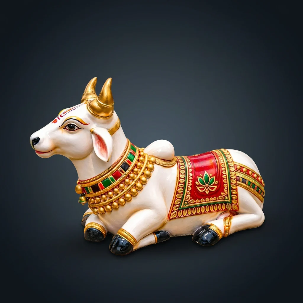 Painted Nandi Cow Statue