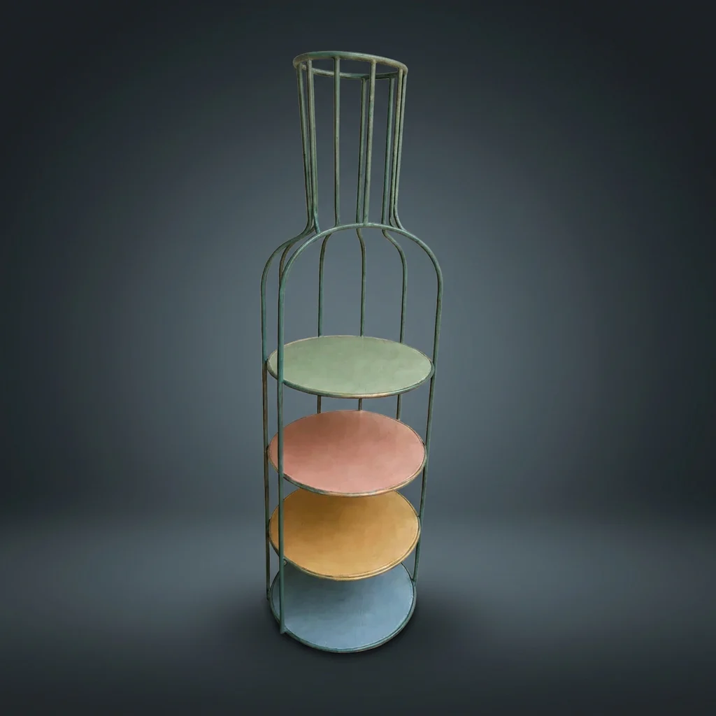 Pastel Tiered Metal Vase Stand