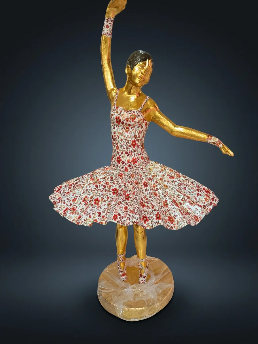 Golden Ballerina Statue