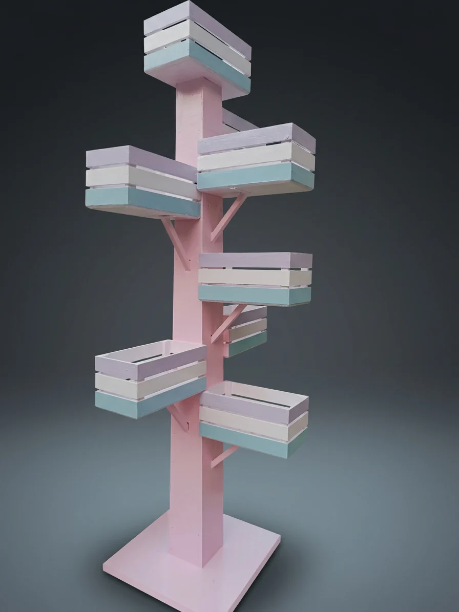Pink Zigzag Display Tower