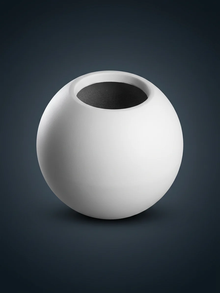 Round Matte White Vase