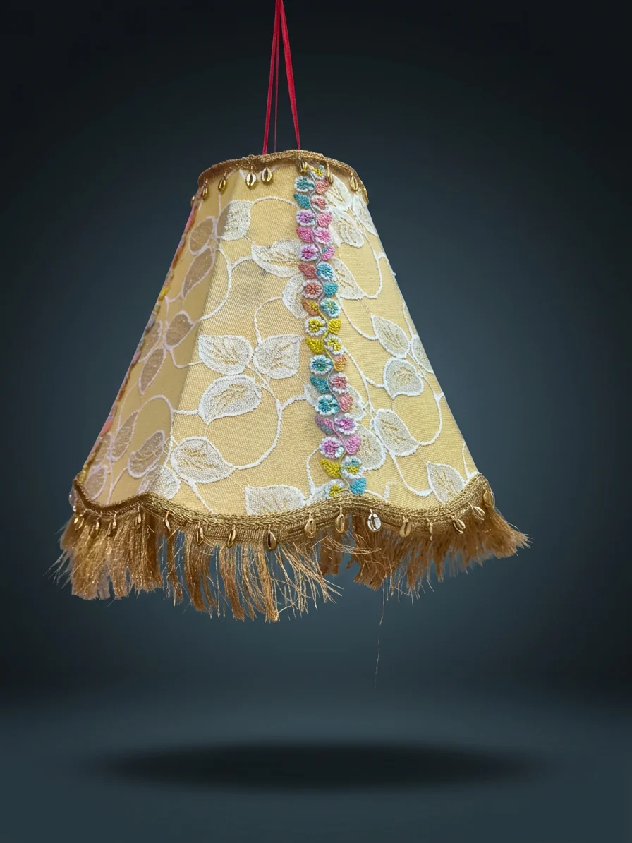Embroidered Cone Lamp Shade