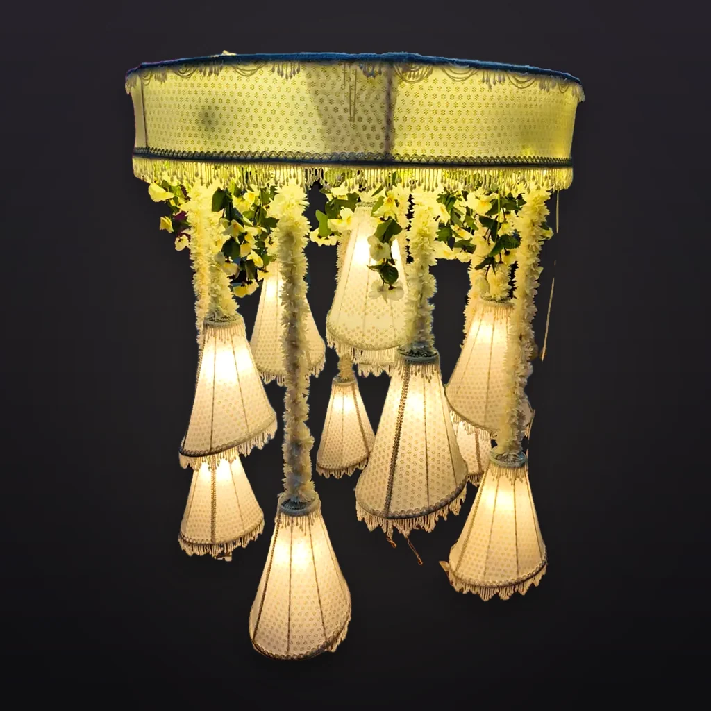 Golden Green Cluster Chandelier