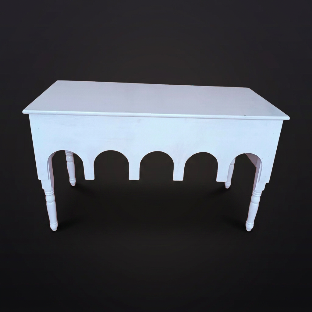 MD-2607 White Arch Console Table