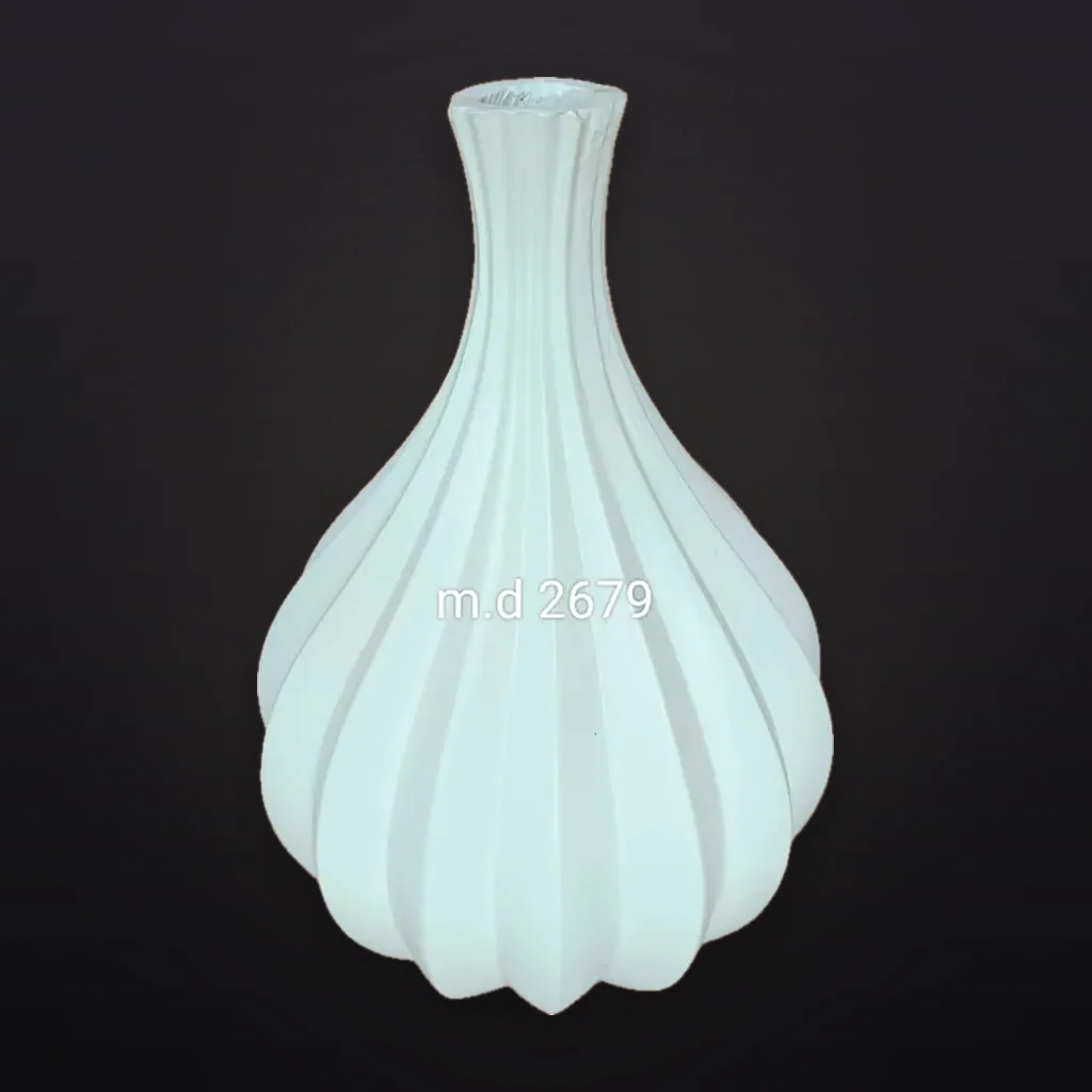 White Fluted Fibre Vase