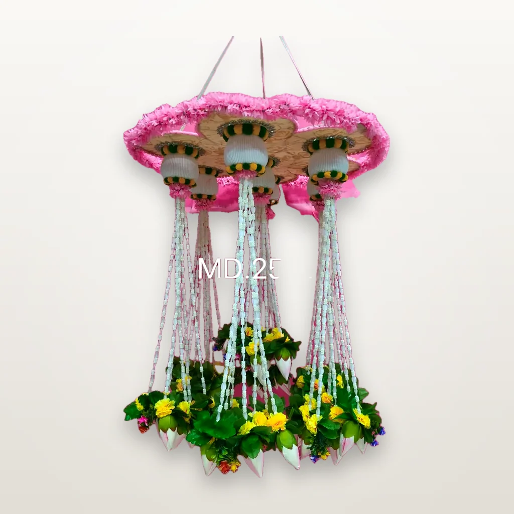 MD-2545 Pink Floral Cluster Chandelier