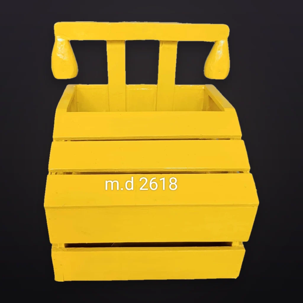 Yellow Wooden Crate Bench Prop