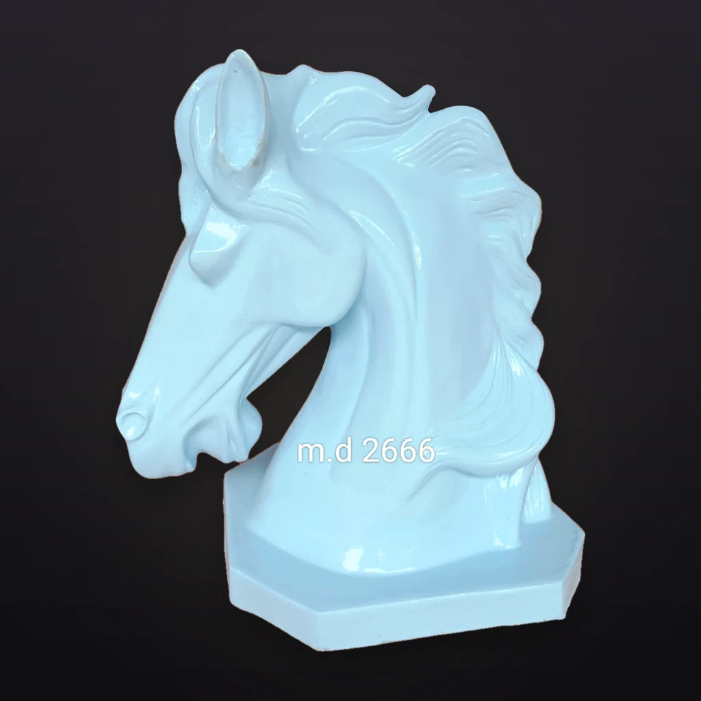 White Fibre Horse Head Bust