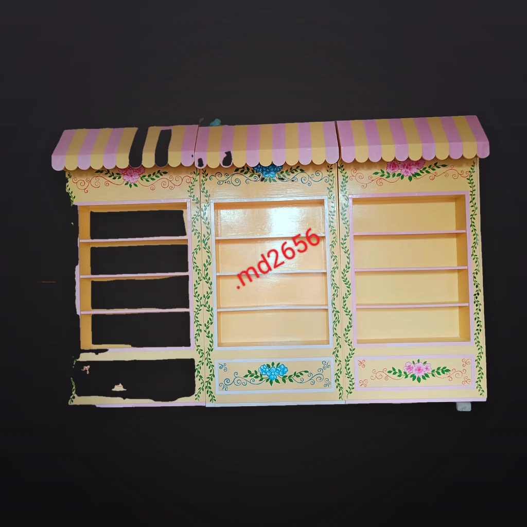 Striped Awning Display Cabinet