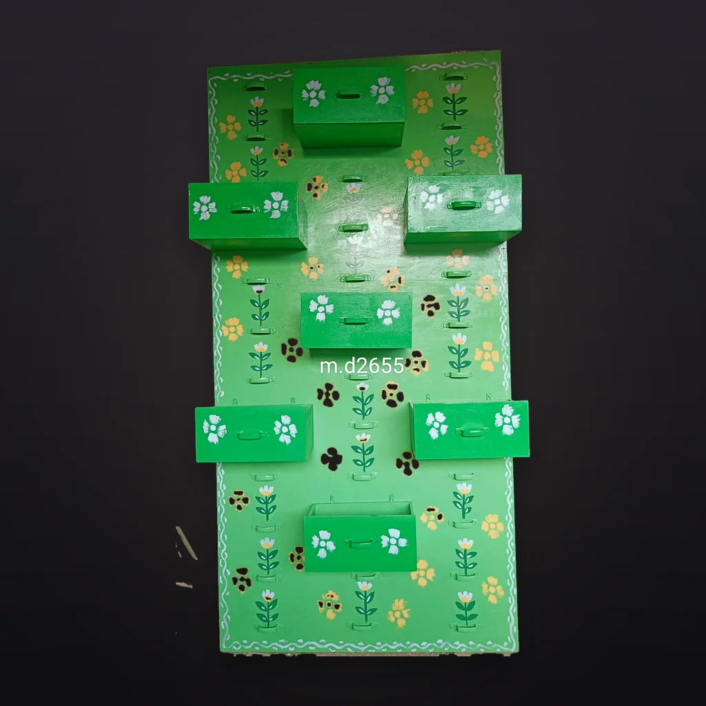 Green Floral Wall Display Shelf