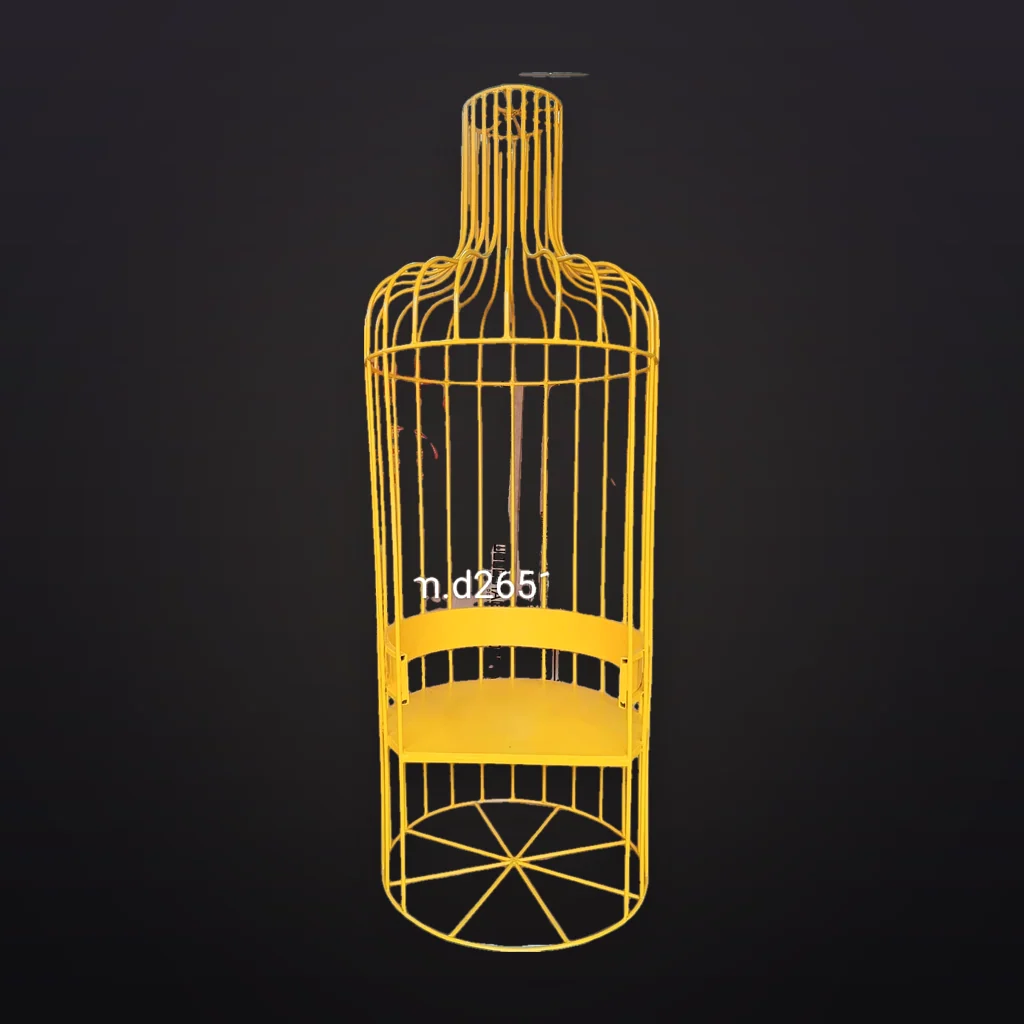 Yellow Metal Bottle Cage Bench