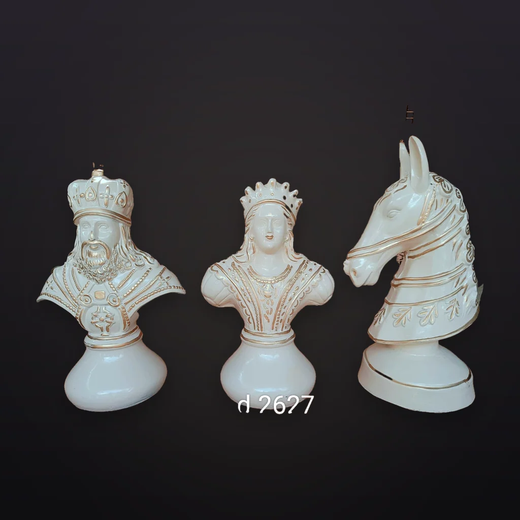 Ivory Royal Chess Bust Trio