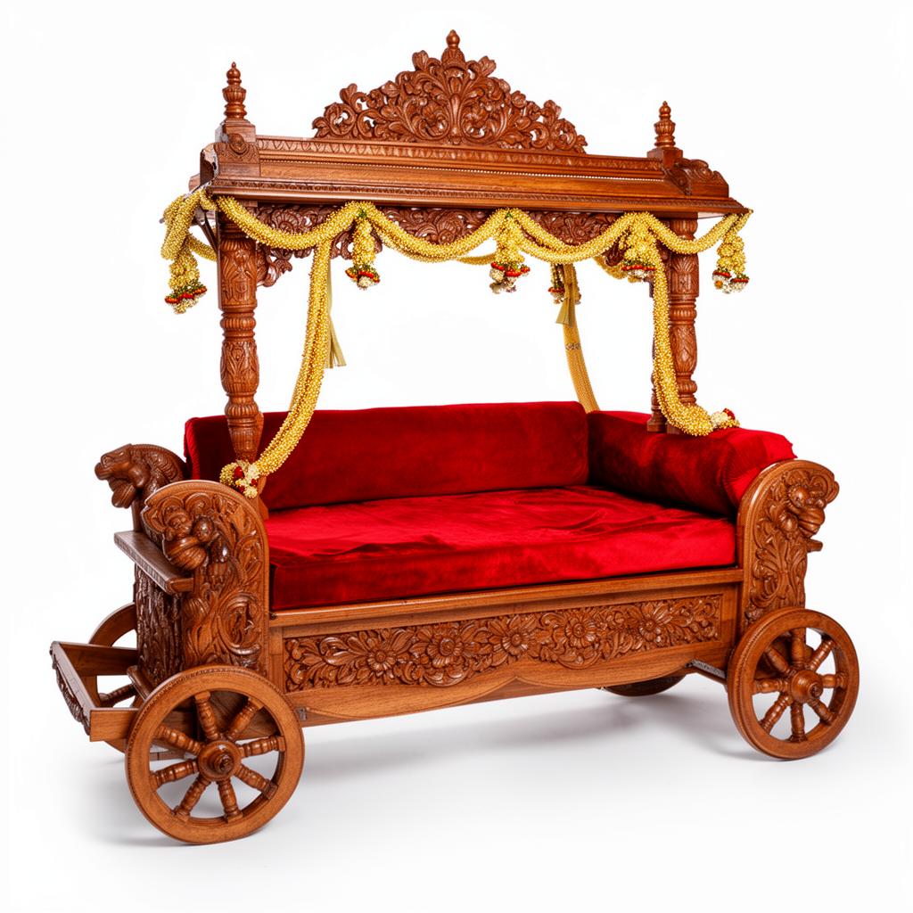 Carved Wood Bridal Palki